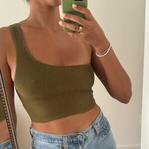 Aritzia One Shoulder Crop Top Size Small